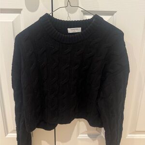 Babaton Black Cable Knit Sweater